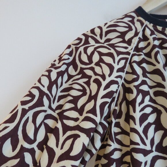 SOEUR Leaf Printed Cotton Bomber Chore Jacket Abstract Minimalist Sz 36 / US S - Picture 7 of 16
